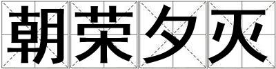 朝榮夕滅